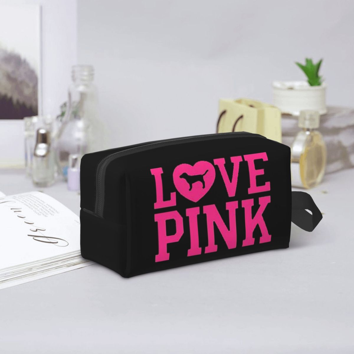 Beauty Love Makeup - Love Pink Makeup Bag Cosmetic Organizer