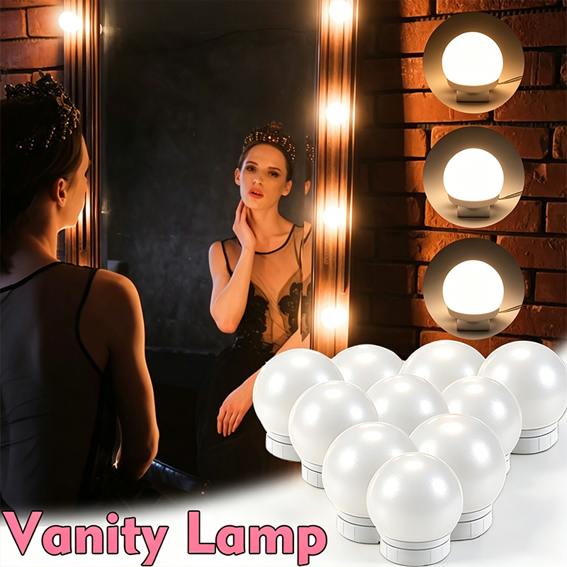 Beauty Makeup Light - 10 LED Vanity Mirror Light Bulbs
