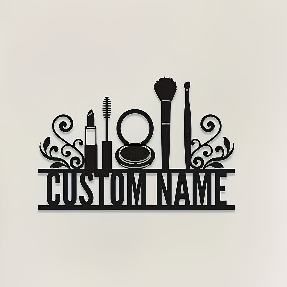 Beauty Makeup Names - Personalized Metal Wall Decoration for Makeup