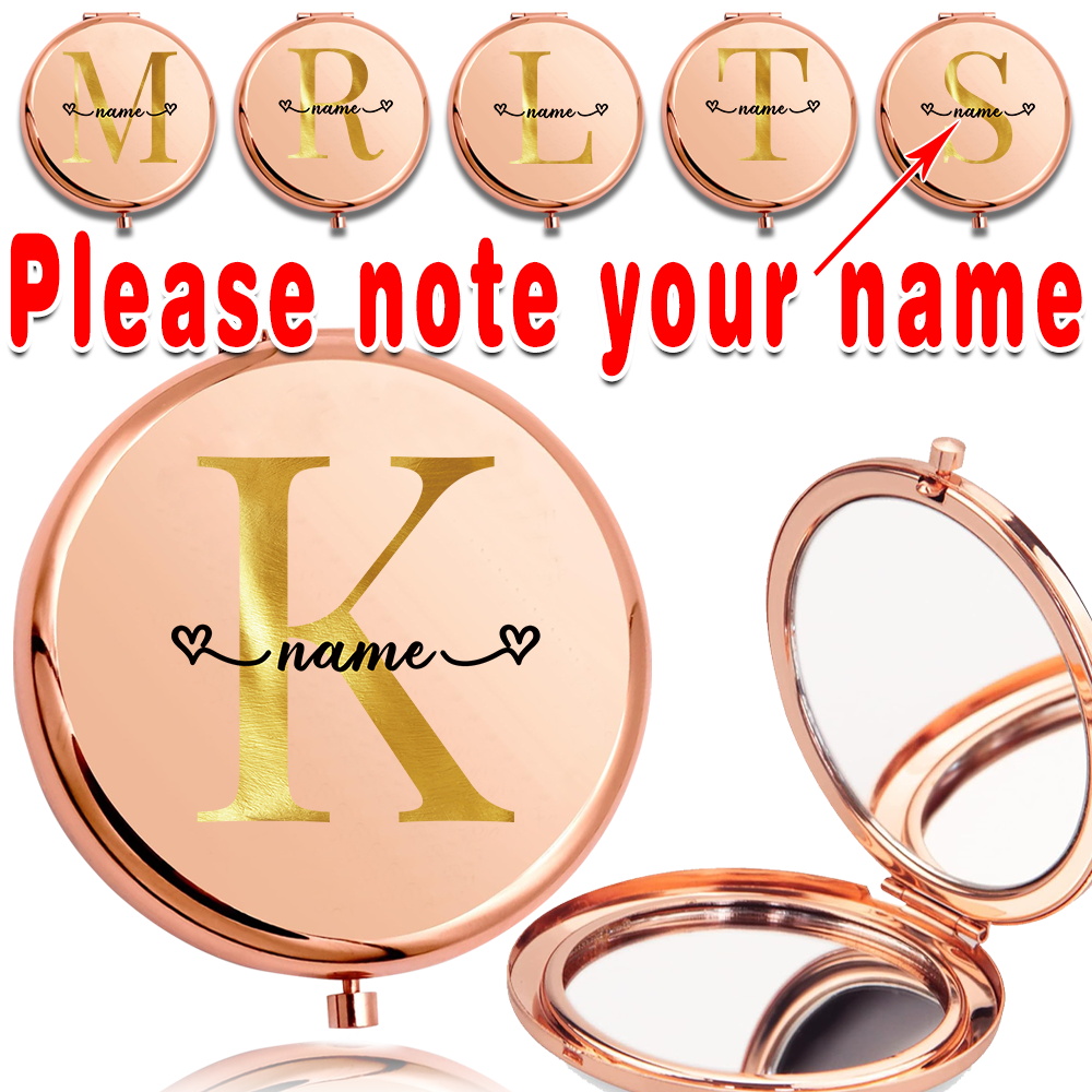 Beauty Makeup Names - Customized Name Portable Metal Makeup Mirror