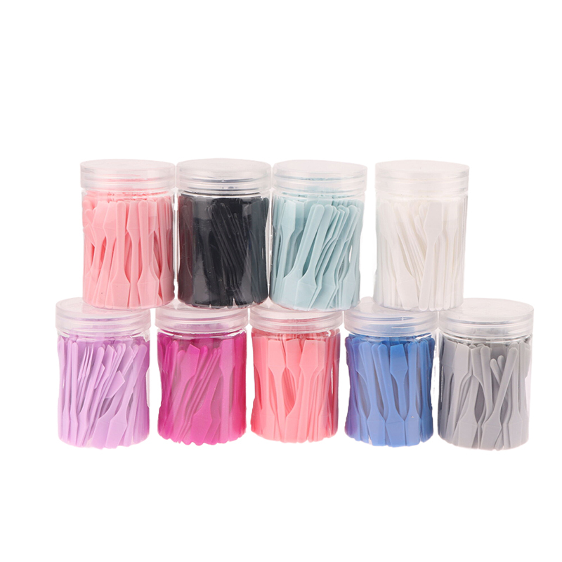 Beauty Makeup Face - 100 Pcs/Jar Mini Cosmetic Spatula Scoop