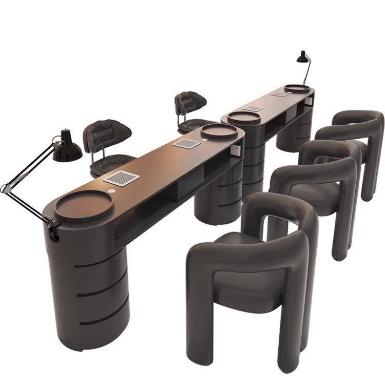 Beauty No Makeup - Modern Minimalist Makeup Table Black Double