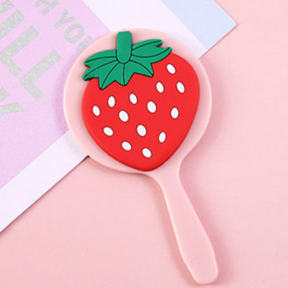 Beauty Love Makeup - Handheld Strawberry Makeup Mirror Perfect Size