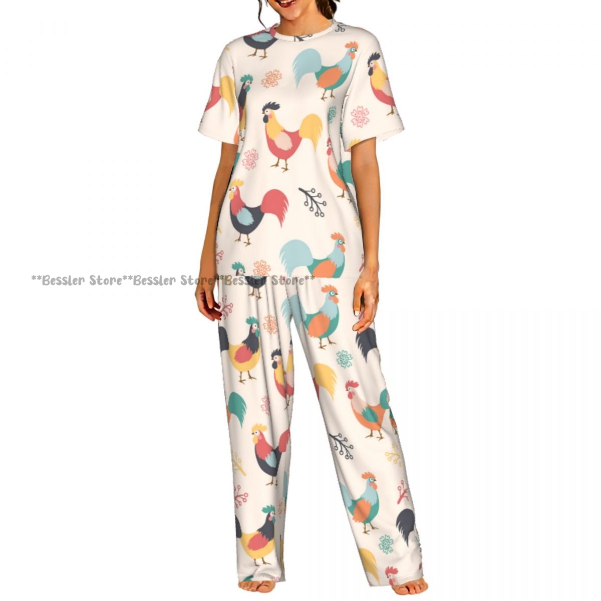 Beauty & Makeup Katia Di Paola - Women's Comfort Pajamas Women's Beautiful Roosters