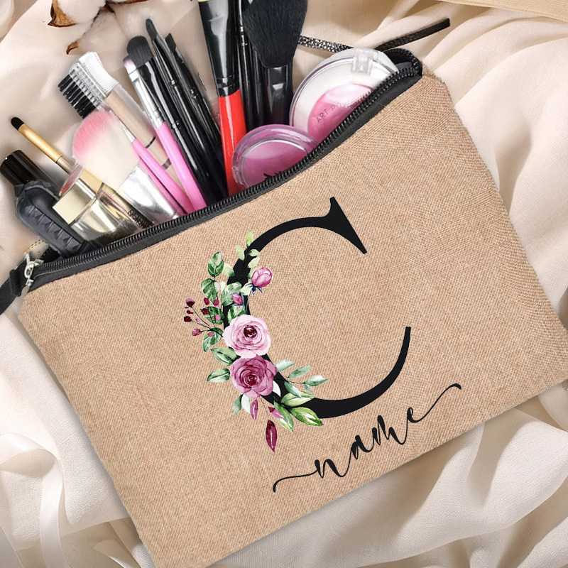 Linen Makeup Bag Customized Pe - огляд і ціна Beauty Makeup Names