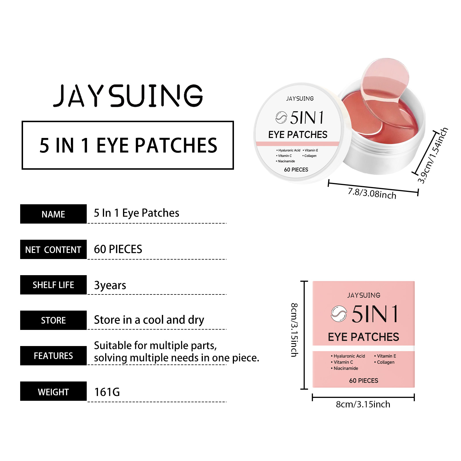 JAYSUING 5-in-1 Under Eye Patc - огляд і ціна Collagen Eye Patch