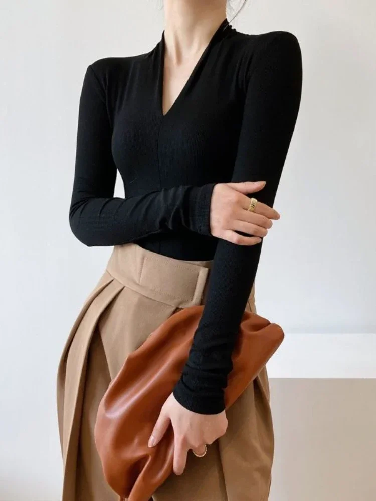 V-neck Slim Shirts Long Sleeve - огляд і ціна Beauty & Makeup Katia Di Paola