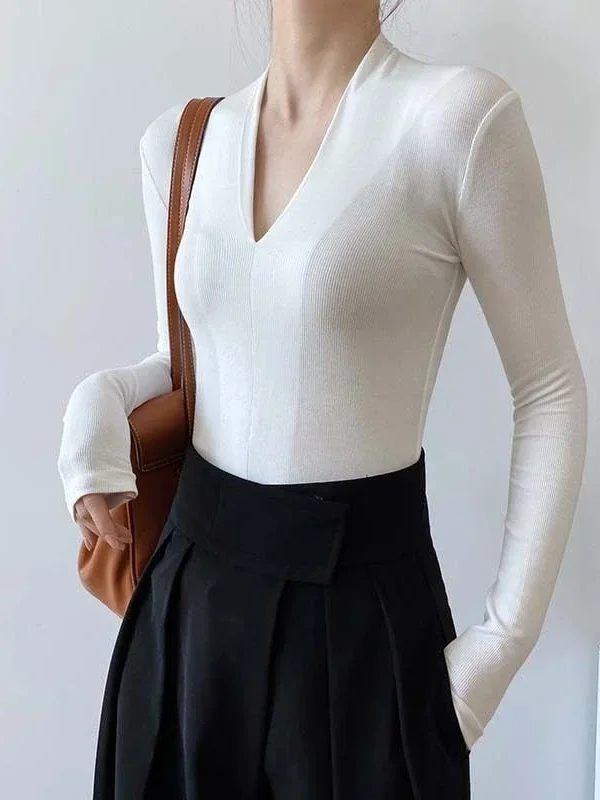 V-neck Slim Shirts Long Sleeve - огляд і ціна Beauty & Makeup Katia Di Paola