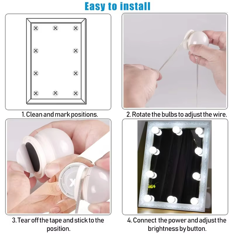 10 LED Vanity Mirror Light Bul - огляд і ціна Beauty Makeup Light