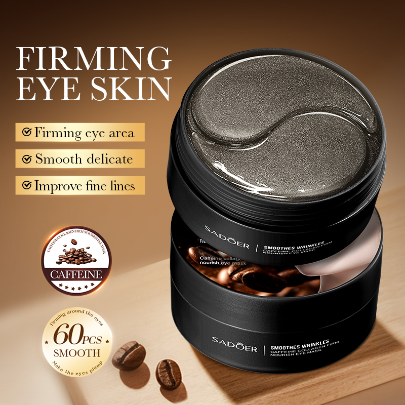 60pcs SADOER Caffeine Crystal  - огляд і ціна Collagen Eye Patch
